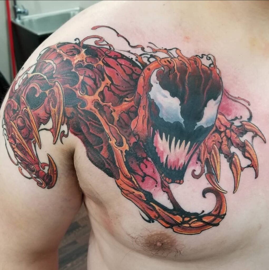 Spiderman vs Carnage Tattoo